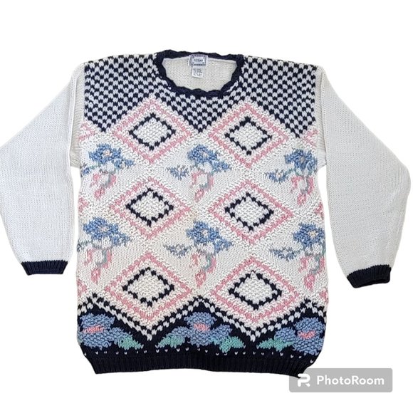 Vintage Fisherman Knit Cable OverSized Chunky Sweater Size Large - Picture 3 of 9